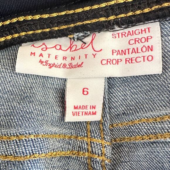 Isabel Maternity by Ingrid Isabel Distressed Raw Hem Blue Jeans Pants size 6 - Picture 5 of 6